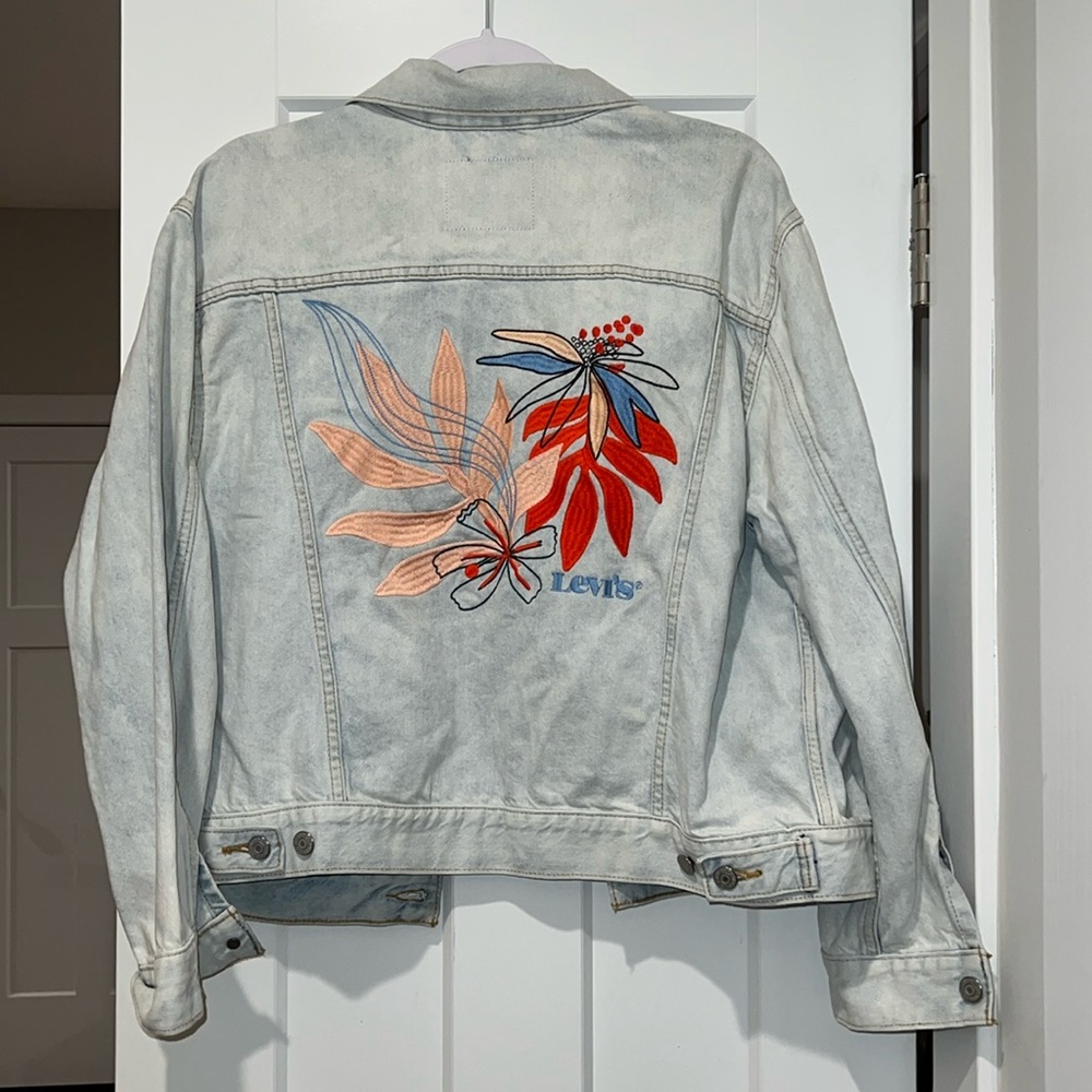 Levi’s Denim Floral Embroidered Jacket